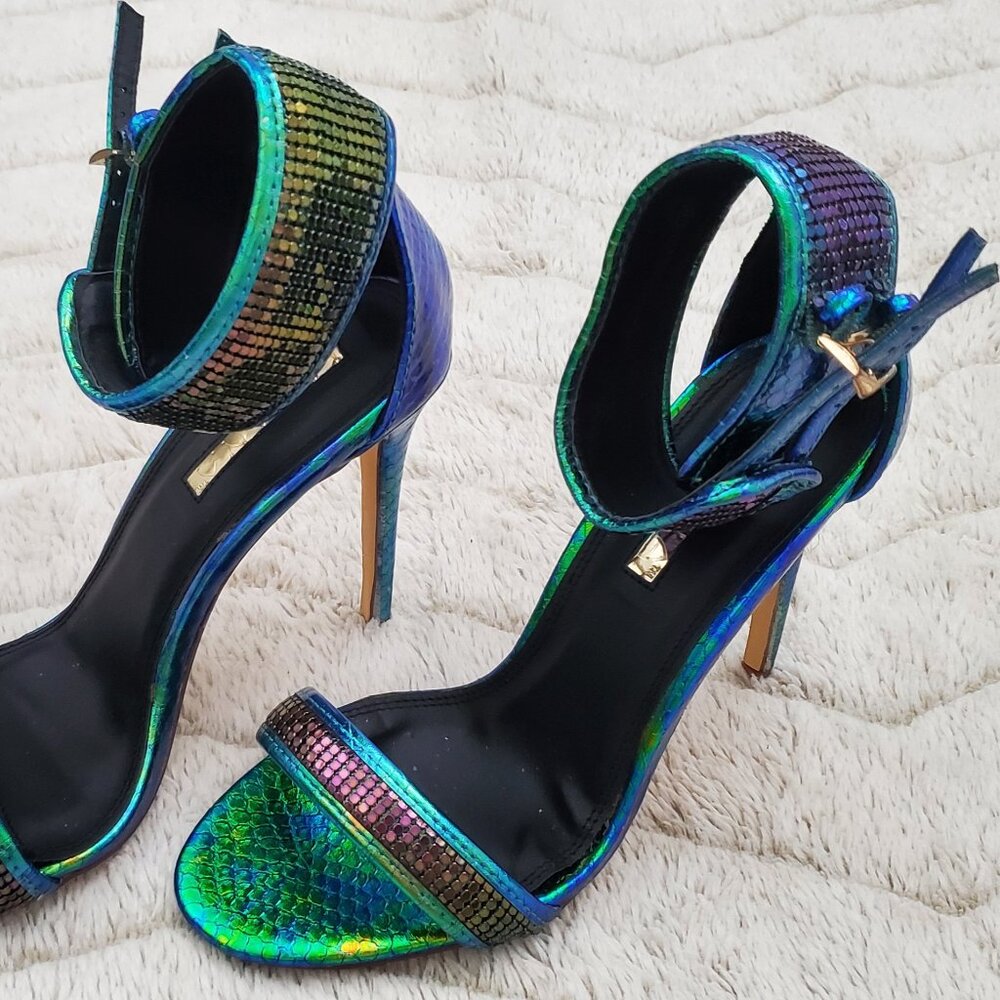 Liliana Iridescent "Mermaid" Strappy Heels